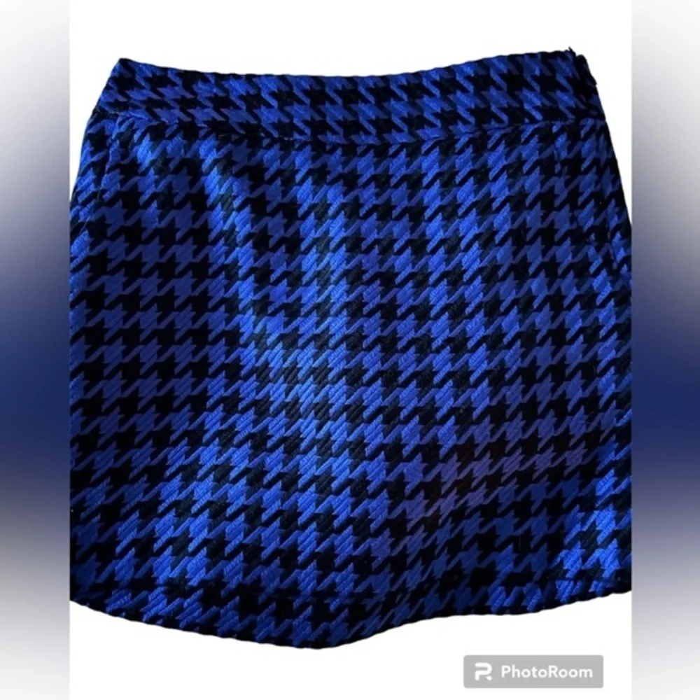 The Limited Y2K Houndstooth Blue/Black Classic Mini Skirt Sz 6 Minimalist‎